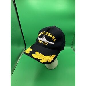 USS Alabama BB-60 Navy Ship Hat Black Gold Embroidered J Hats Snapback